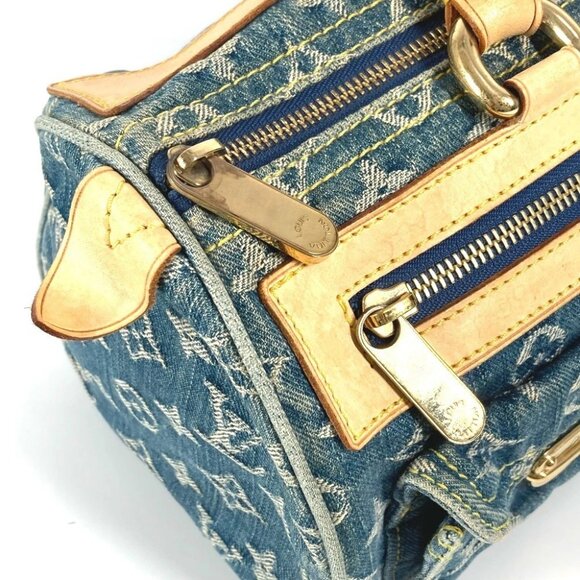 LOUIS VUITTON MonogramDenim Neo Speedy Bag Mini Duffle Bag Hand Bag - Picture 6 of 15